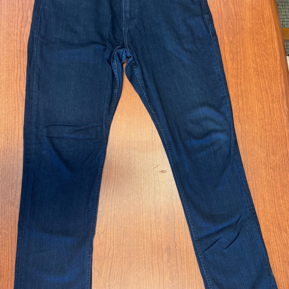 PAIGE Federal Women’s Jeans 34x30 Dark Wash Stretch Straight Leg Made in USA